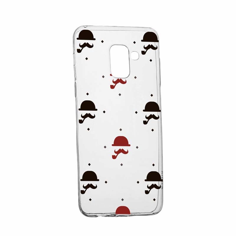 Husa pentru Samsung Galaxy Galaxy A6 Plus / J8 2018, Silicon, Slim, Mustache, 180