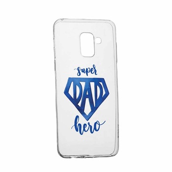 Husa pentru Samsung Galaxy Galaxy A6 Plus / J8 2018, Silicon, Slim, Superhero Dad, 182 Husa pentru Samsung Galaxy Galaxy A6 Plus / J8 2018, Silicon, Slim, Superhero Dad, 182