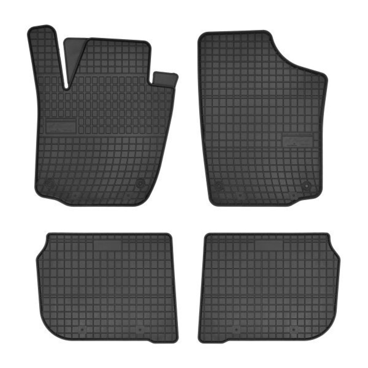 Set 4 covorase/presuri din cauciuc negru antiaderent dedicate SKODA RAPID din 2012 in prezent