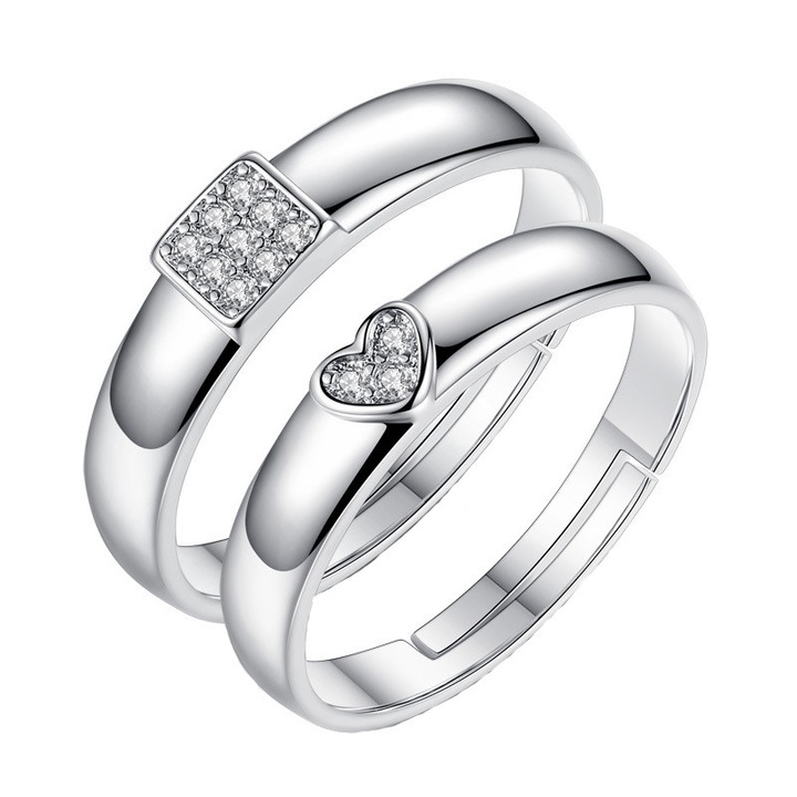 Moments állítható ezüst gyűrűpár fogadalmakhoz