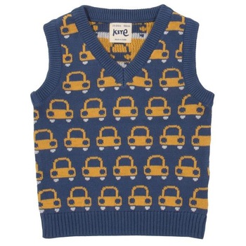 Vesta tricotata pentru baietei, bleumarin cu model masinute Vesta tricotata pentru baietei, bleumarin cu model masinute