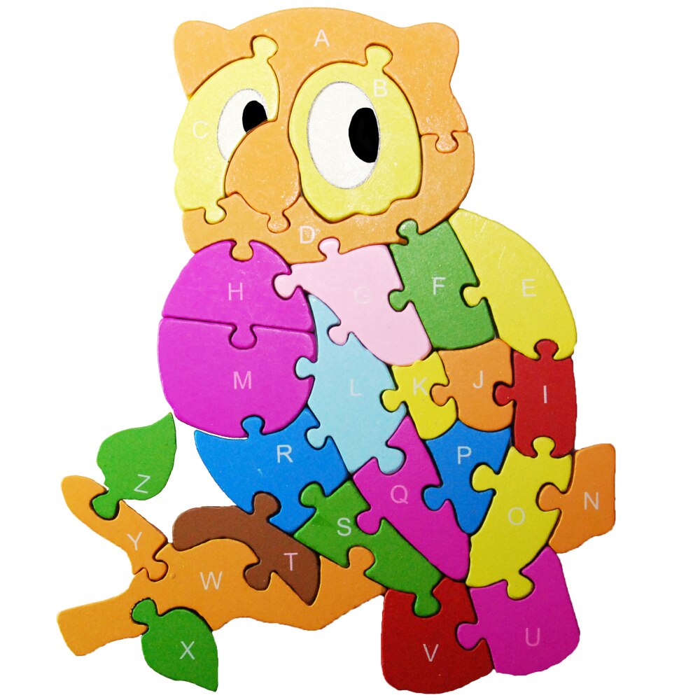 Puzzle Bufnita, lemn, 26 piese