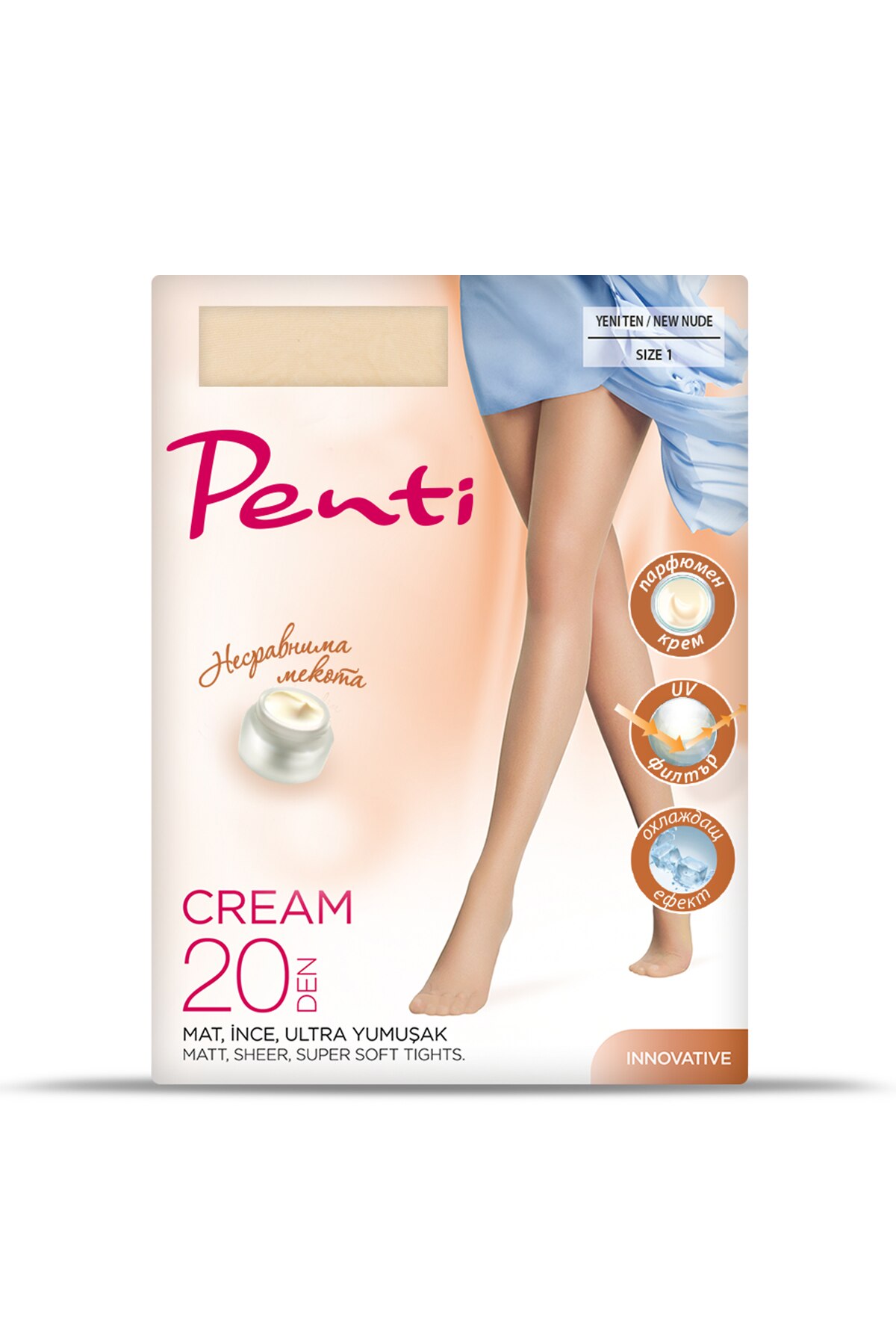 Dres dama elastic Cream, Penti, 11185, 20 DEN, nude