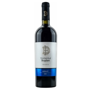 Vin Domeniul Bogdan Merlot Reserva Bio 2015, 0.75 l, alb sec Vin Domeniul Bogdan Merlot Reserva Bio 2015, 0.75 l, alb sec