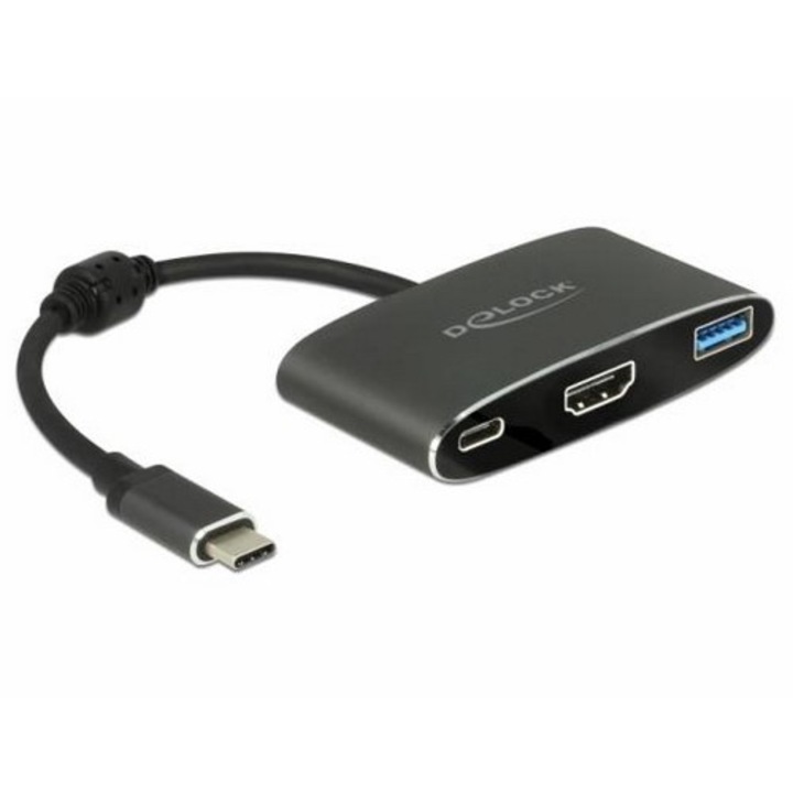 Delock Adaptor USB Type-C tata - HDMI mama 4K + USB Tip-A + USB Type-C