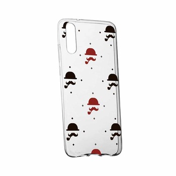 Husa pentru Huawei P20 Plus, Silicon, Slim, Mustache, 180 Husa pentru Huawei P20 Plus, Silicon, Slim, Mustache, 180