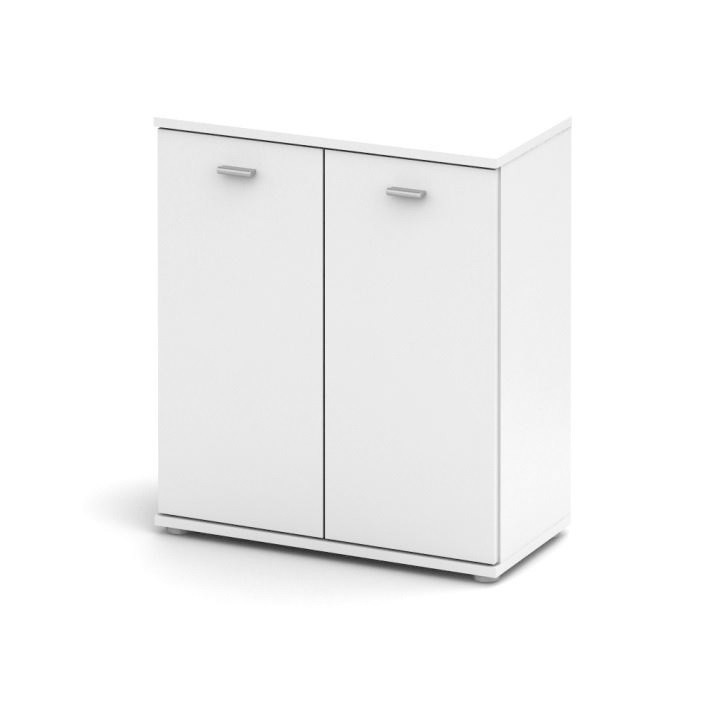 Comoda cu 2 usi, alb, potrivita pentru dormitor/living/hol, 69x62x30 cm, Bortis Impex