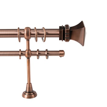 Galerie dubla Verona ,grosime 25 si 19mm, cupru, 300 cm Galerie dubla Verona ,grosime 25 si 19mm, cupru, 300 cm