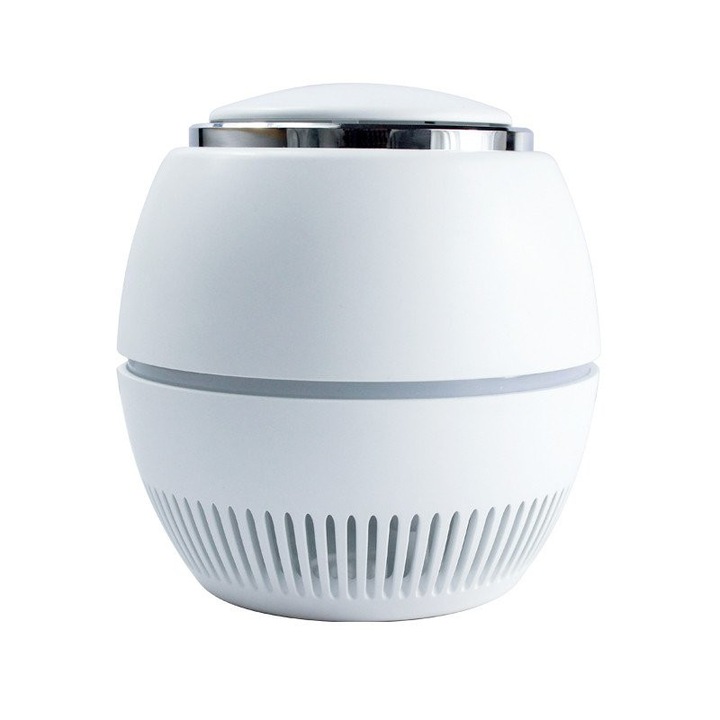 Purificator de aer ionizator, alb, compact, pentru birou, dormitor, bucatarie, set 1 buc.