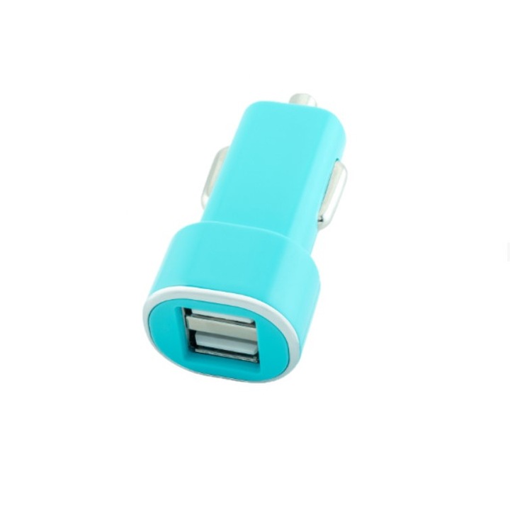 FIFO autós töltő, 2xUSB, 2.1A, 12 / 24V, kék