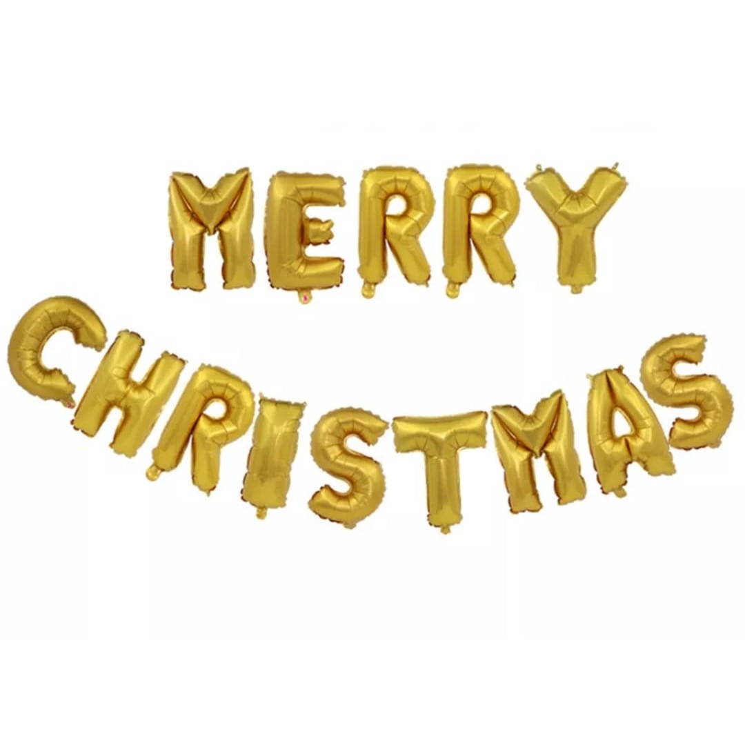 Set Baloane Merry Christmas, auriu, 41 cm
