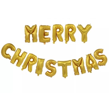 Set Baloane Merry Christmas, auriu, 105 cm Set Baloane Merry Christmas, auriu, 105 cm