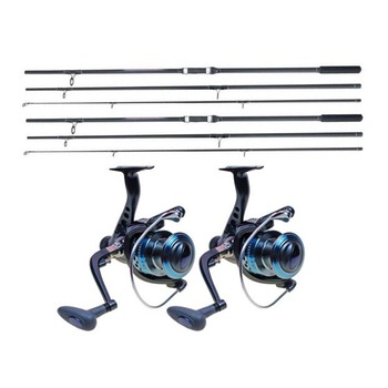 Set 2 Lansete, Baracuda, Master Carp, 3.90 metri, din 3 tronsoane, echipate cu 2 Mulinete, WindBlade, G360RM, cu 6 rulmenti si tambur metalic Set 2 Lansete, Baracuda, Master Carp, 3.90 metri, din 3 tronsoane, echipate cu 2 Mulinete, WindBlade, G360RM, cu 6 rulmenti si tambur metalic