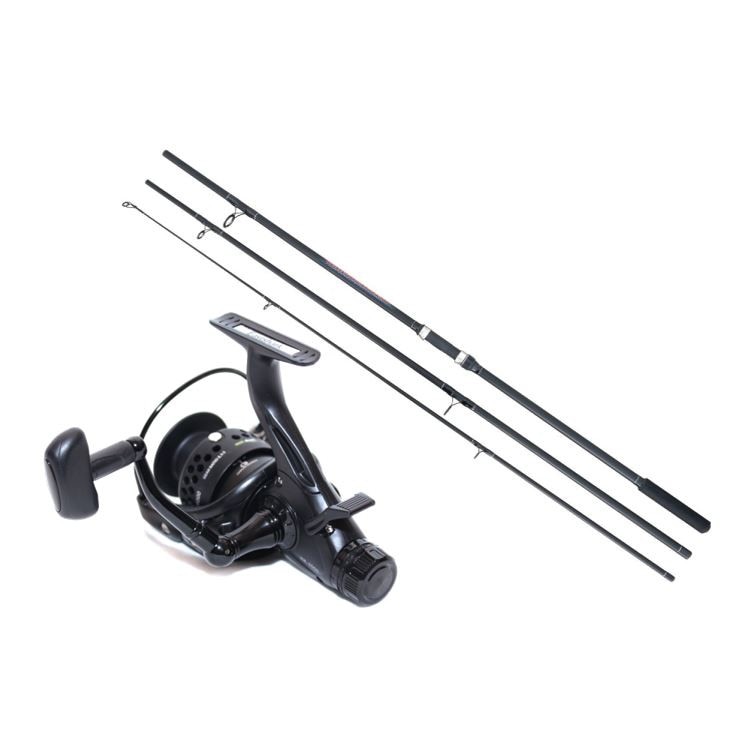 Set Lanseta, Baracuda, Master Carp, 3.90 metri, din 3 tronsoane, echipata cu Mulineta, Eastshark, HK5000, baitrunner, 11 rulmenti