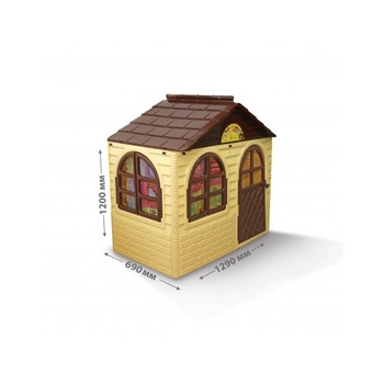 Casuta de joaca pentru interior sau exterior Doloni, crem cu maro Casuta de joaca pentru interior sau exterior Doloni, crem cu maro