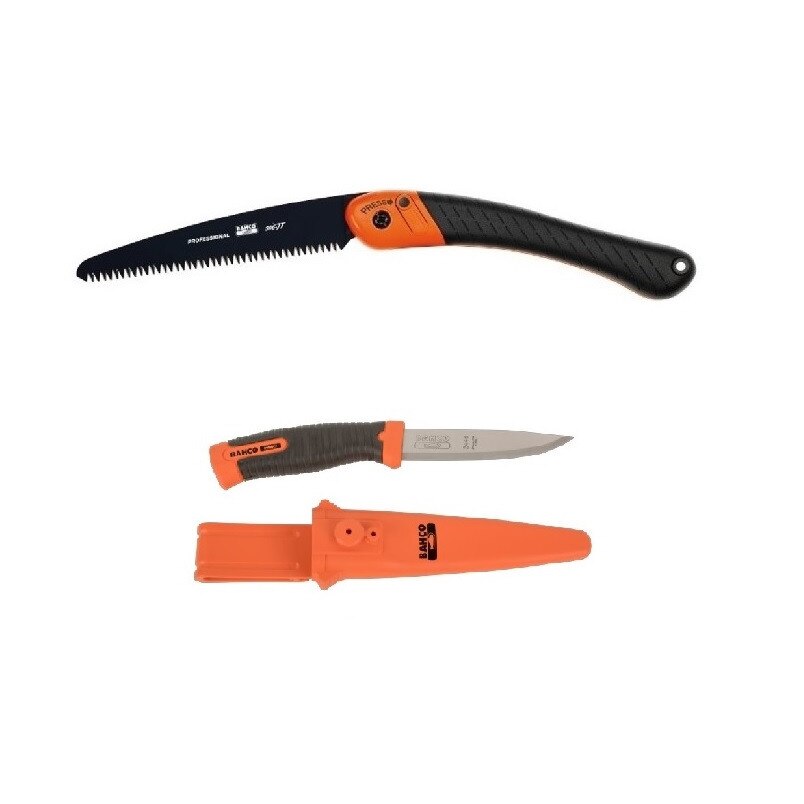 Set cutit utilitar si fierastrau bushcraft Bahco, CBS43