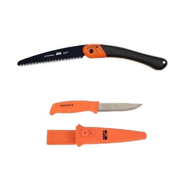 Set cutit utilitar si fierastrau bushcraft Bahco, CBS42