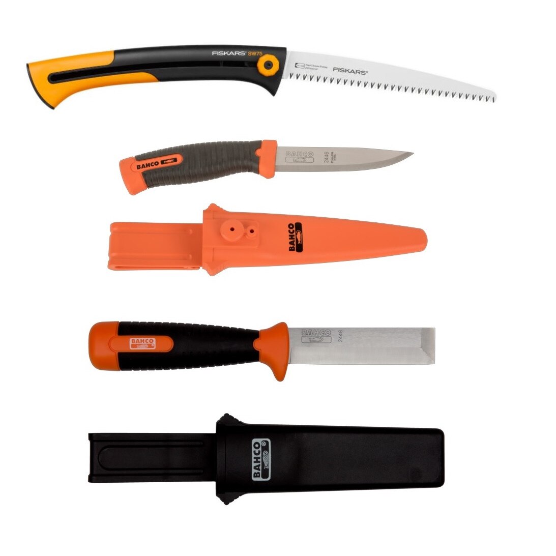 Set cutite si fierastrau bushcraft / camping/ vanatoare , Bahco/Fiskars, CBS47