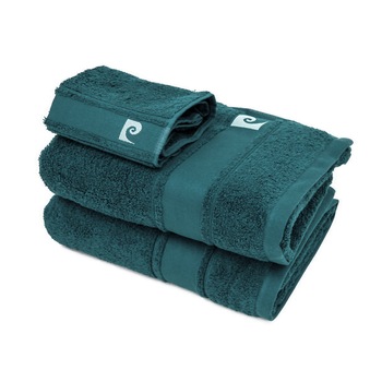 Set de 3 prosoape baie Pierre Cardin , Dark Emerald Set de 3 prosoape baie Pierre Cardin , Dark Emerald