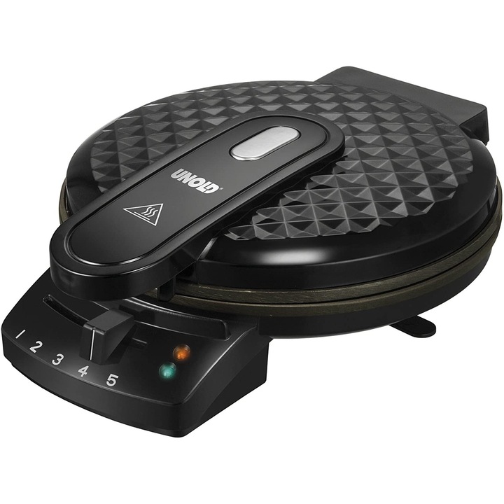 Гофретник Unold 48235, Регулиране на температурата, Незалепващо покритие, 1200 W, Черен