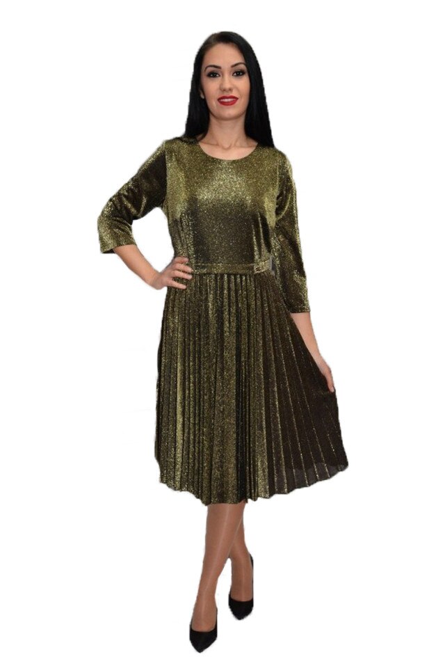 Rochie de petrece eleganta, D&J Exclusive, Auriu