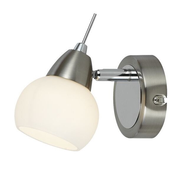 Aplica moderna crom+satin Modus 760050-1, cu spot directionabil, cu abajur din sticla opal, G9, 1x3W, Esto Lighting Austria