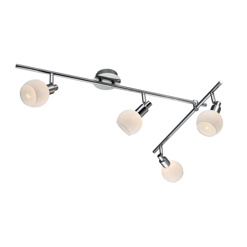 Plafoniera moderna crom Verena 42003-4, cu brat mobil si spoturi directionabile, cu abajururi din sticla opal, G9, 4x3W, Esto Lighting Austria