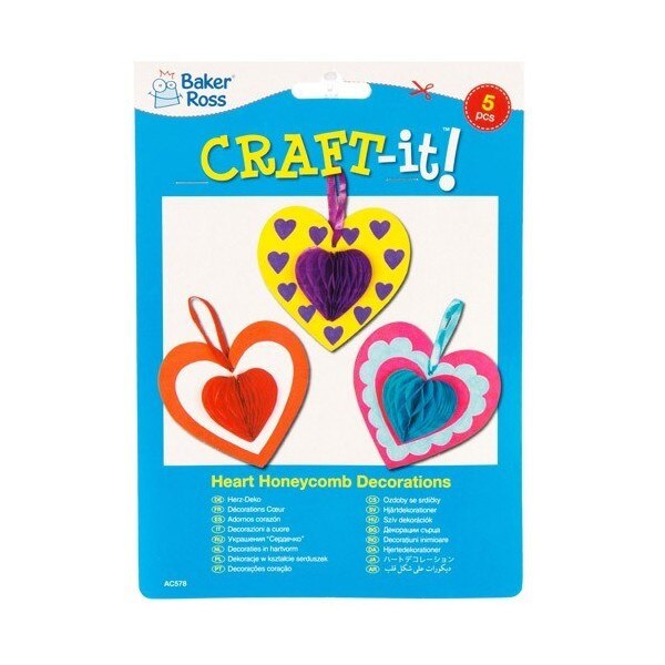 Set inimioare fagure decorative Baker Ross multicolor