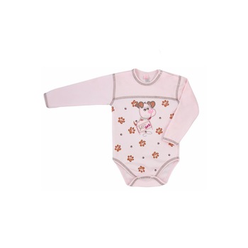 Body cu maneca lunga pentru fete Koala Reksio 04-317R, Roz Body cu maneca lunga pentru fete Koala Reksio 04-317R, Roz