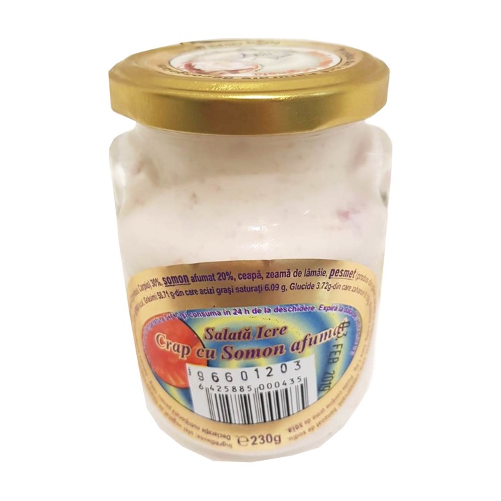 Salata Icre Crap cu Somon Afumat, Delta Fish, 230gr