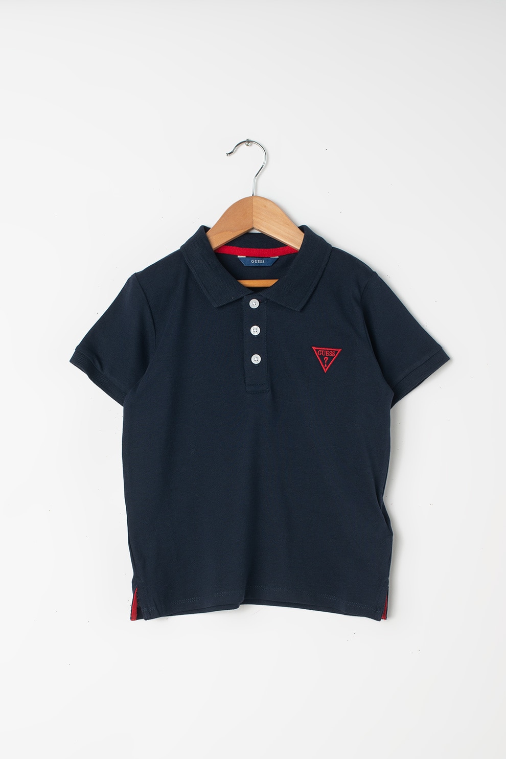 GUESS JEANS, Tricou polo cu broderie logo, Albastru marin