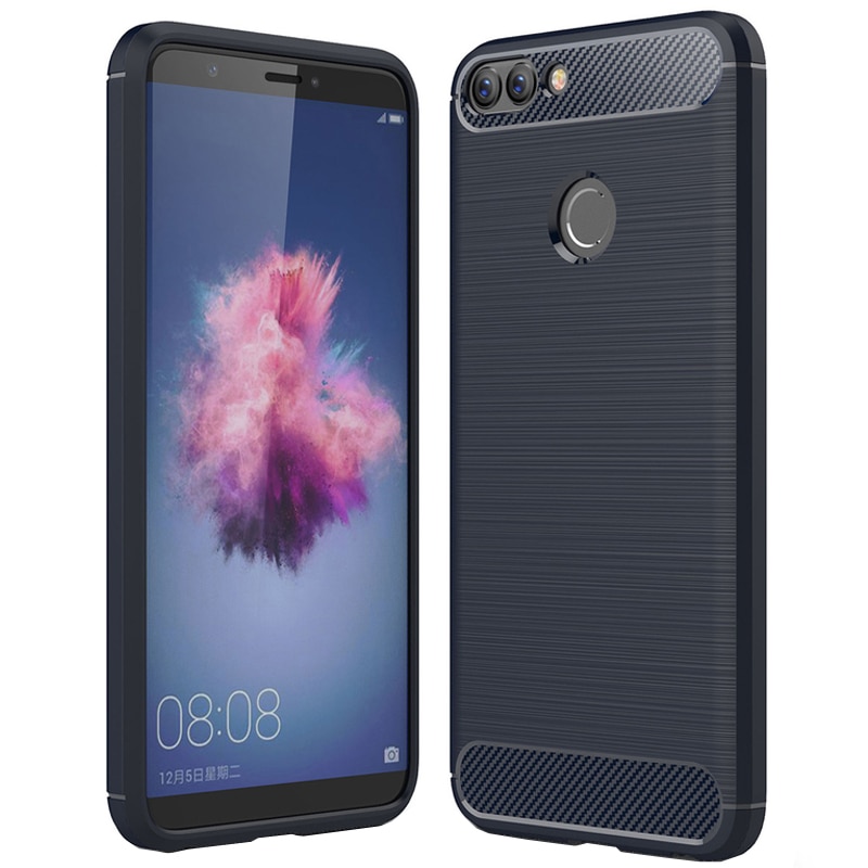 Husa de protectie carbon pentru Huawei Y9 (2018), Blue