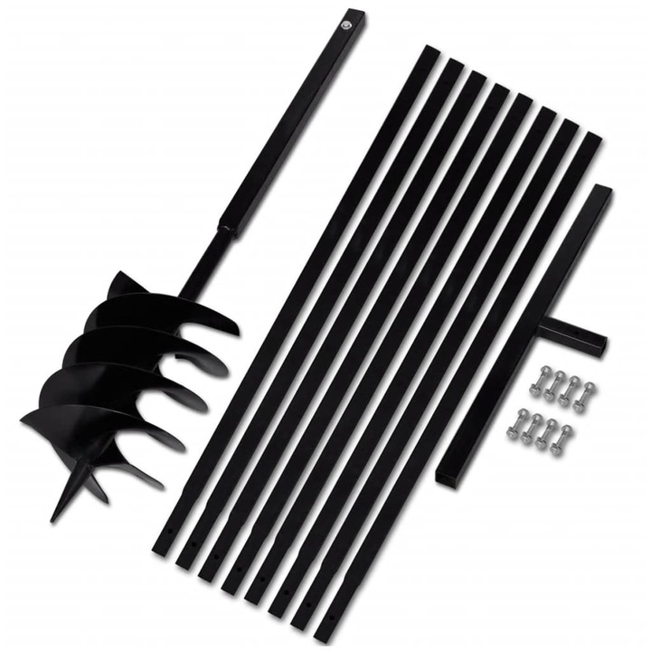 vidaXL Föld Fúró 200 mm Fogantyú Hosszabbító Csö 9 m Acél 9.14 kg 270536