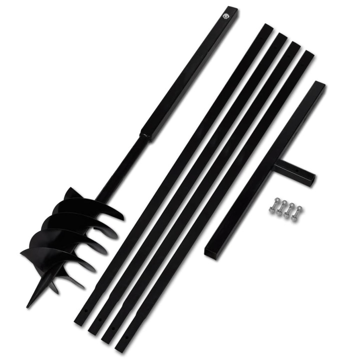 vidaXL Föld Fúró 180 mm Fogantyú Hosszabbító Csö 5 m Acél 9.09 kg 270531
