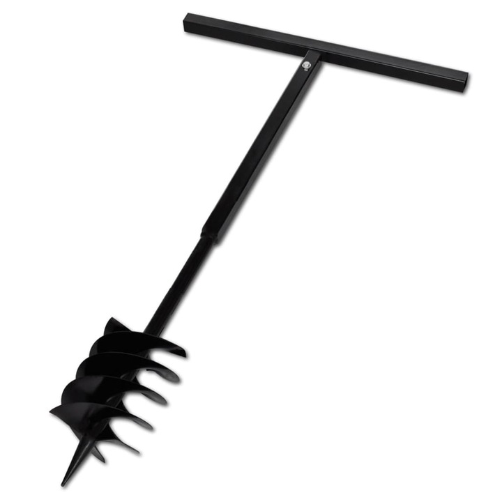 vidaXL Kézi Föld Fúró Auger Bit 180mm Három Spirállal Fekete Acél 3.9 kg 141027