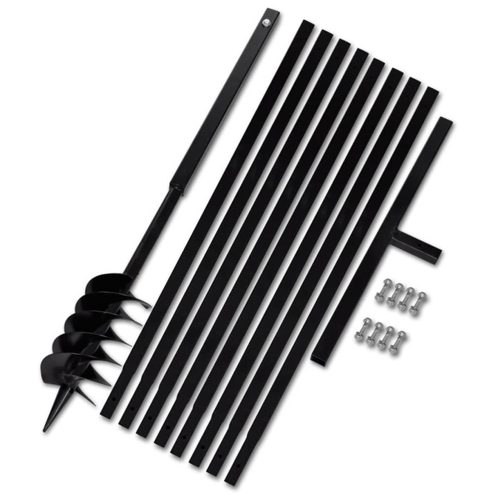 vidaXL Föld Fúró 120 mm Fogantyú Hosszabbító Csö 9 m Acél 8.29 kg 270524