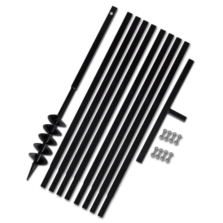 vidaXL Föld Fúró 100 mm Fogantyú Hosszabbító Csö 9 m Acél 7.87 kg 270520