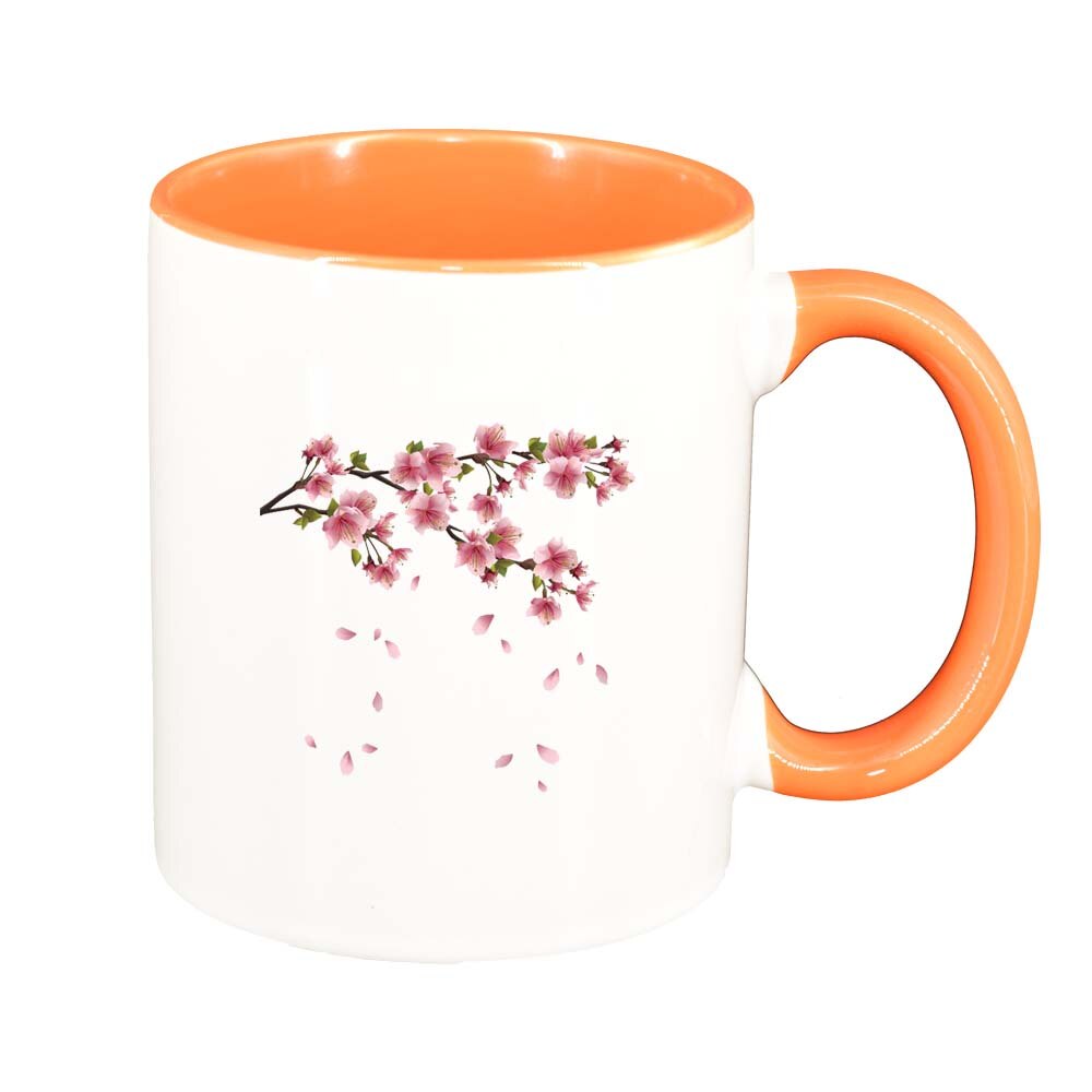 Cana Floare, interior portocaliu, 330ml, D214