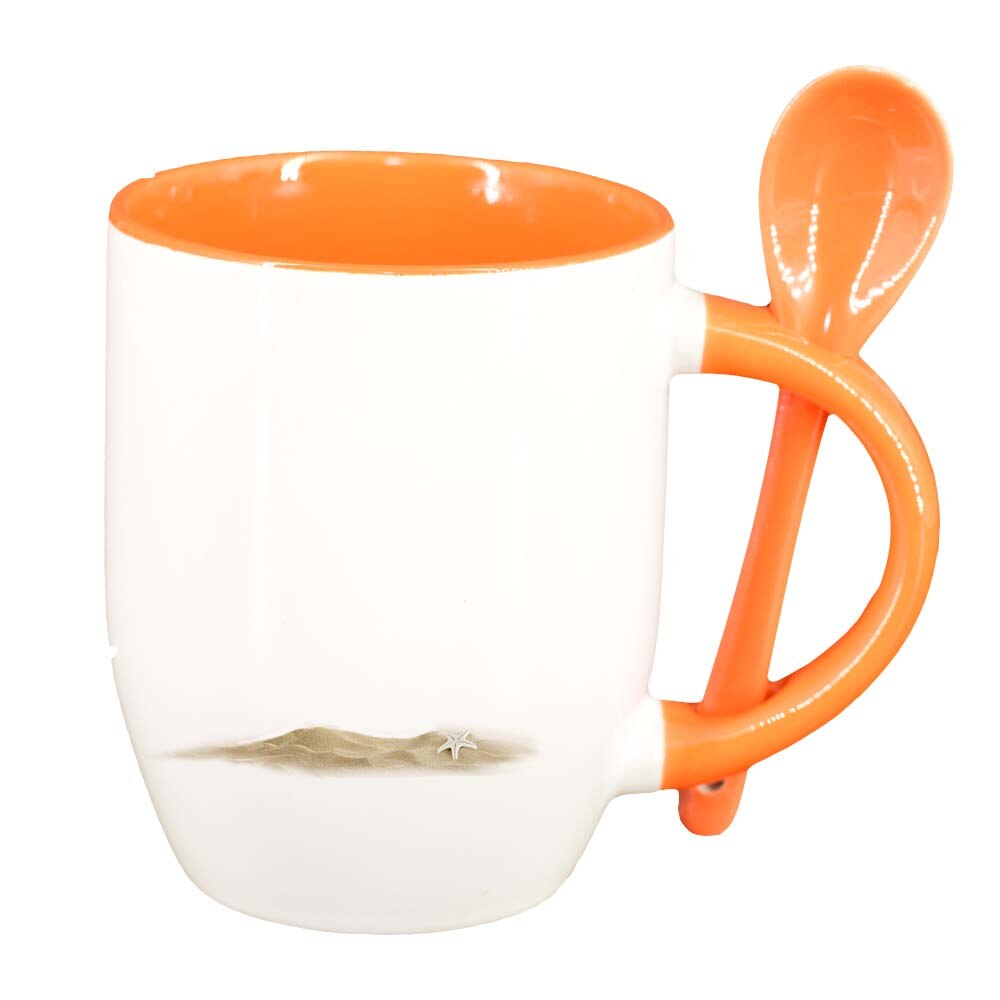 Cana Nisip cu lingurita, interior portocaliu, 330ml, D215