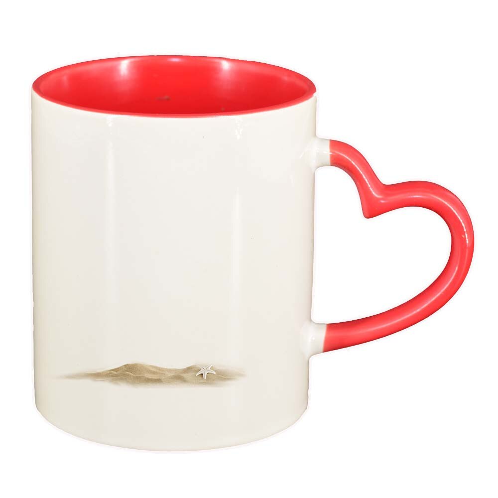 Cana Nisip, interior rosu, maner inima, 330ml, D215