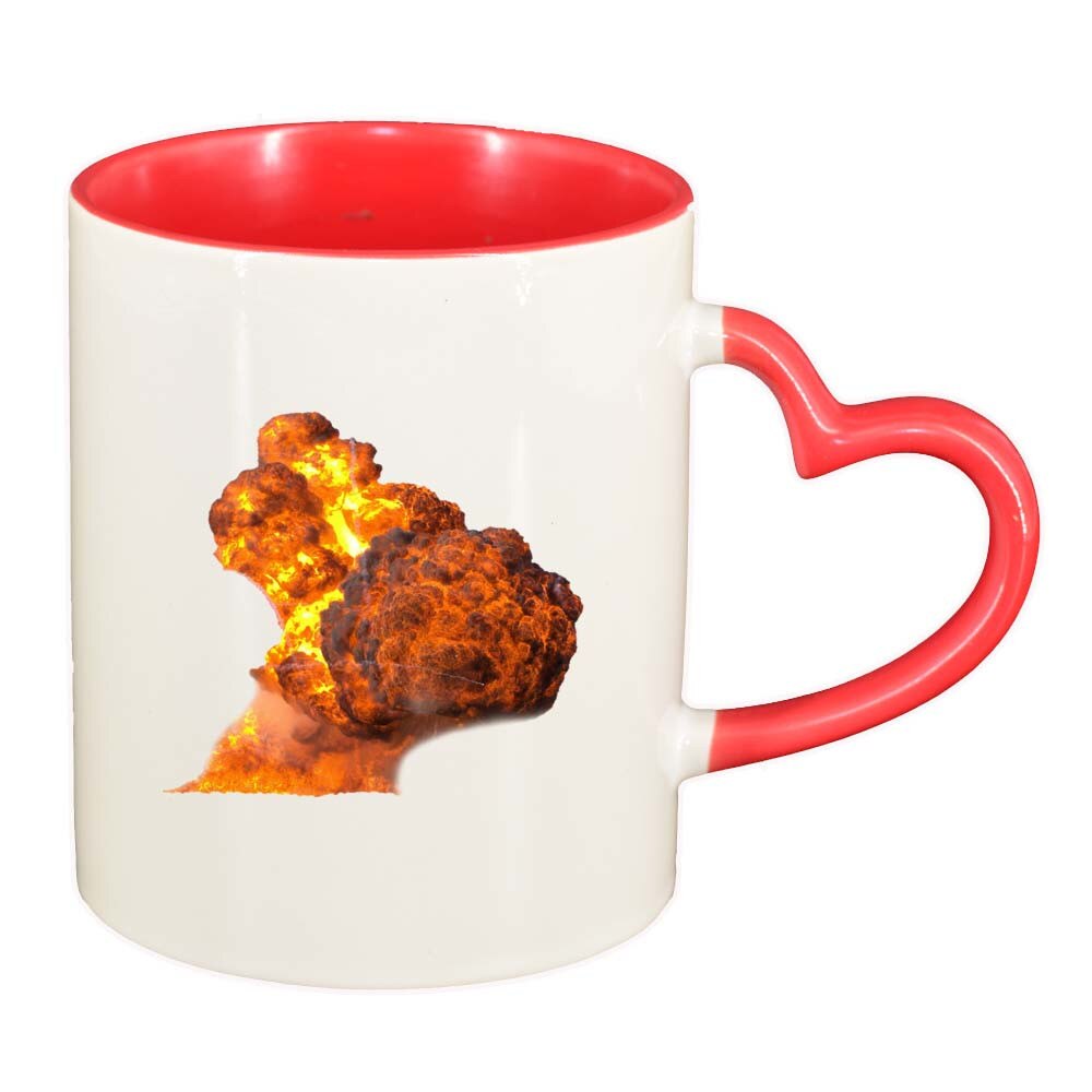 Cana Fire, interior rosu, maner inima, 330ml, D225