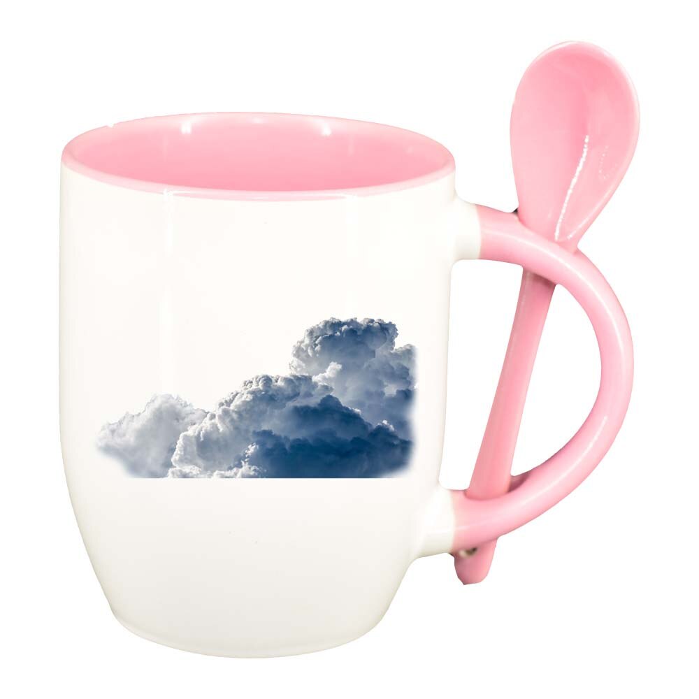 Cana Cloud cu lingurita, interior roz, 330ml, D226