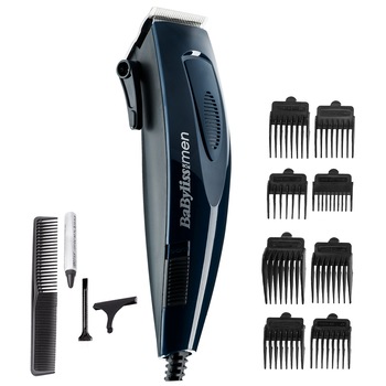 Aparat de tuns BaByliss E695E, 3-25 mm, 5 Trepte, 8 Accesorii, Albastru/Negru Aparat de tuns BaByliss E695E, 3-25 mm, 5 Trepte, 8 Accesorii, Albastru/Negru