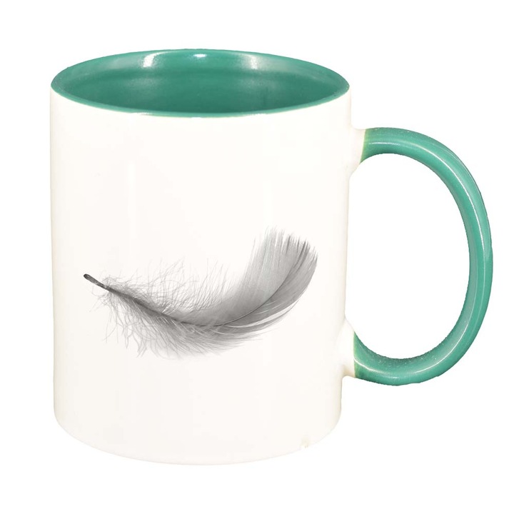 Cana Feather, interior verde, 330ml, D231