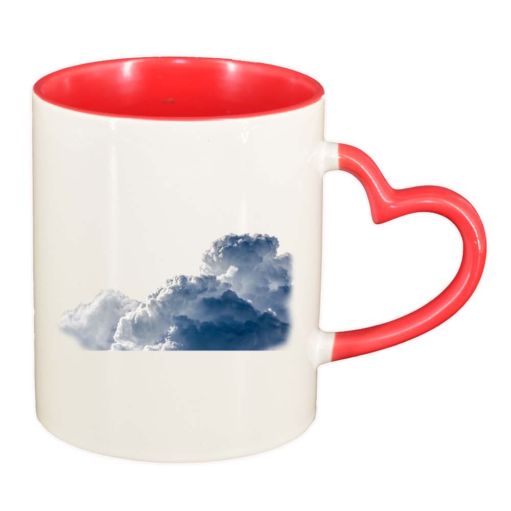 Cana Cloud, interior rosu, maner inima, 330ml, D226