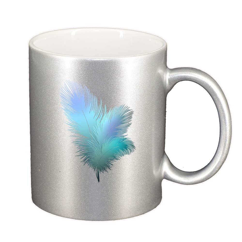 Cana Feather, argintiu sidefata, 330ml, D230