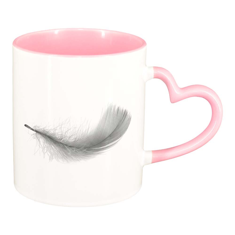 Cana Feather, interior roz, maner inima, 330ml, D231