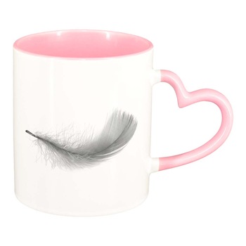 Cana Feather, interior roz, maner inima, 330ml, D231 Cana Feather, interior roz, maner inima, 330ml, D231