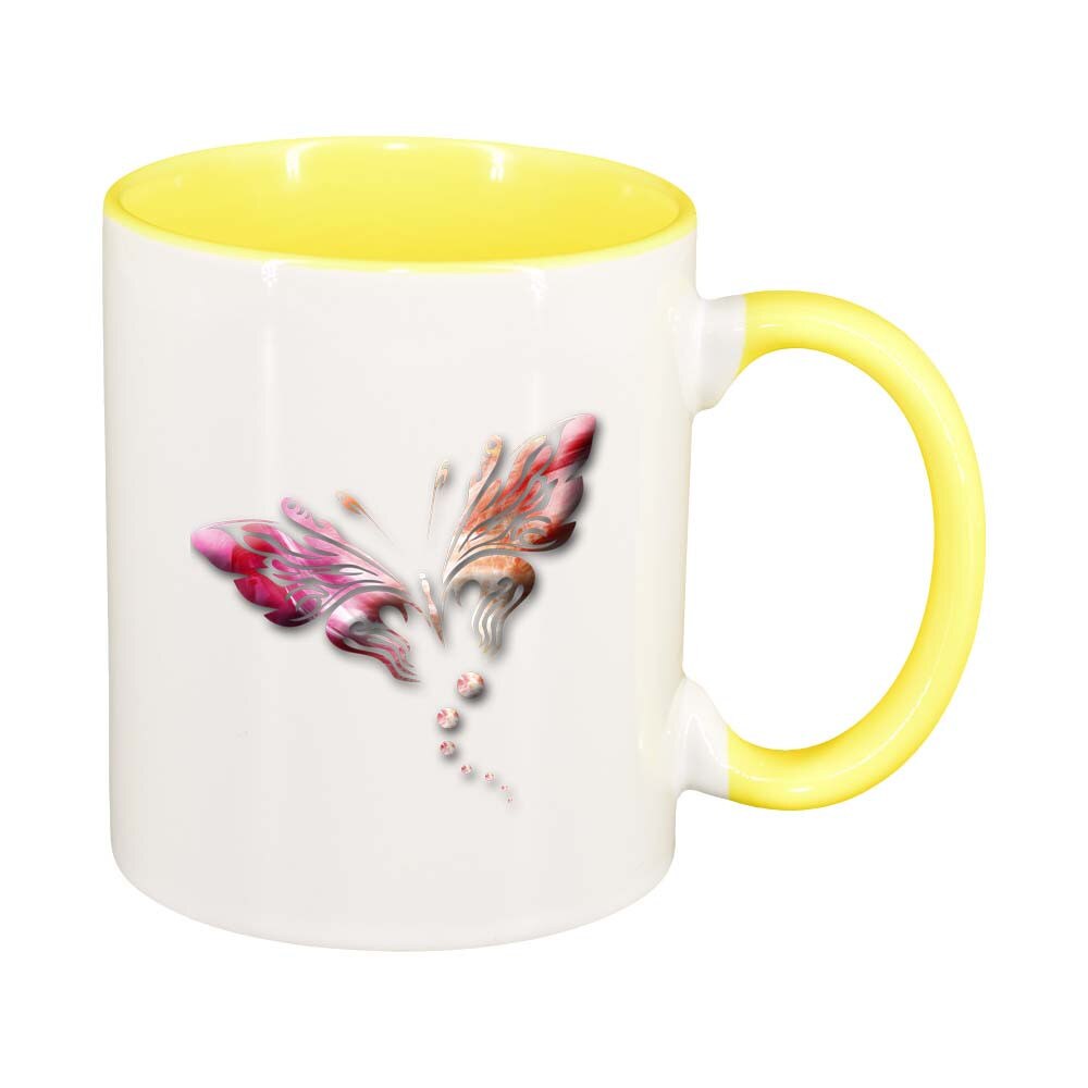 Cana Fluture, interior galben, 330ml, D233