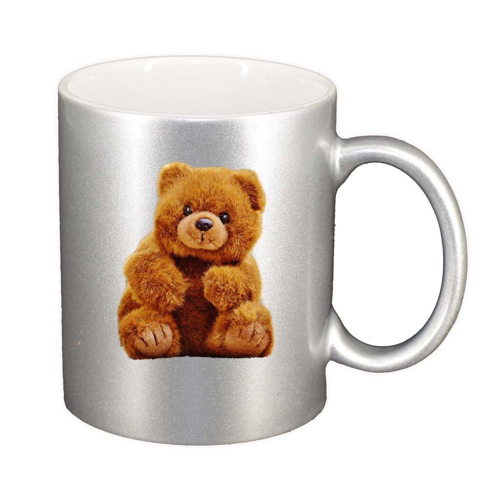 Cana Teddy, argintiu sidefata, 330ml, D236